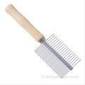 Brosse de dents en métal double côté de chat pour animaux de compagnie